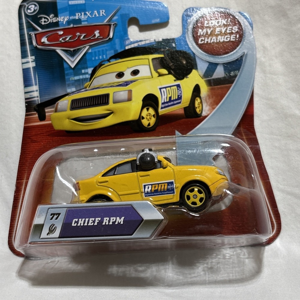 Disney Cars Lenticular Eyes Series 2 Chief RPM Diecast Car #77 *Brand New*